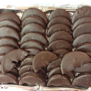 Kandierte Orangenschreiben in Zartbitterschokolade (200 Gramm)