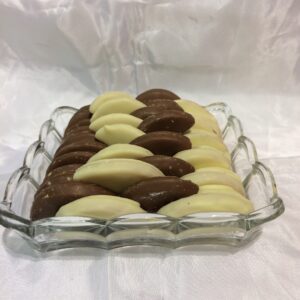 Orangenscheiben getunkt in Vollmilchschokolade (200 Gramm)