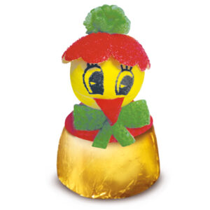 Osterfigur Henne auf Nusskrokantpraline (15 Gramm)