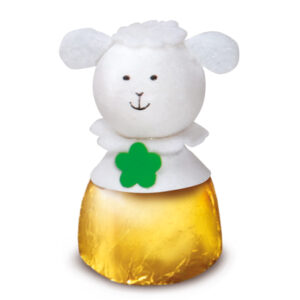 Osterfigur Lamm auf Nusskrokantpraline (15 Gramm)